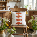 Fish Appliqué Machine Embroidery Design 5x7 for Kitchen Textiles - 5 sizes