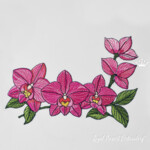 Pink Orchid Garland Corner in 4 sizes