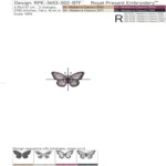 Orchid large with butterfly set in 4 sizes