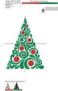Ornate Christmas Tree Filled Machine Embroidery Design - 3 sizes