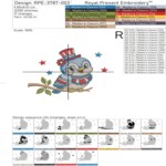 Patriotic Tweet Birds and Flag Machine Embroidery Designs Bundle - 4 sizes