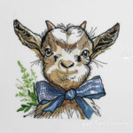 Baby goat with a bow medium - 4 sizes