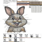 Funny Cartoon Bunny - 5 sizes