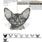 Cornish Rex Portrait Cat Medium - 4 sizes