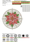 Poinsettia Christmas cup coaster ITH - 3 sizes