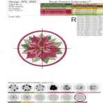 Christmas Poinsettia cup coaster ITH - 4 sizes