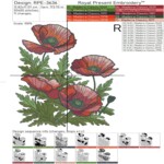 Poppy bouquet corner - 4 sizes