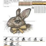 Rabbit with a bow boy - 4 sizes