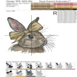 Rabbit with a bow girl - 4 sizes