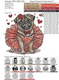 Pug Girl Valentin Mega - 4 sizes