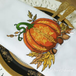 Autumn Pumpkin with Leaves and Acorns - 3 sizes