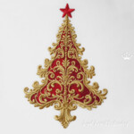 Red Baroque Christmas Tree with star - 4 sizes