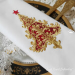 Red Baroque Christmas Tree with star - 4 sizes