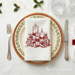 Red Work Christmas Candles - 2 sizes