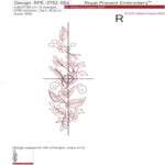 Red work leafy border - 3 sizes