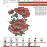 Chicken with poppies set - 4 sizes