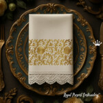 Rose Border Square Fragment machine embroidery design - 4 sizes