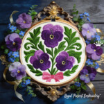 Round ornament with pansies - 3 sizes