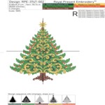 Baroque style Christmas tree with a star - 4 sizes