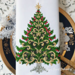 Sapin de Noël baroque avec étoile - 4 tailles