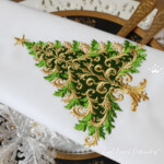 Vintage Christmas tree with golden swirls - 4 sizes