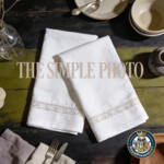 Rustic Linen Napkin Mockup with Crochet Trim SET
