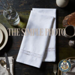 Rustic Linen Napkin Mockup with Crochet Trim SET