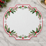 Set de table de Noël aux branches de sapin en ITH pour méga-cadres — 5 tailles