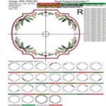 Set de table de Noël aux branches de sapin en ITH pour méga-cadres — 5 tailles