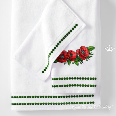 Bordure d'été avec coquelicots - 4 tailles