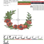 Flower wreath with poppies - 4 sizes