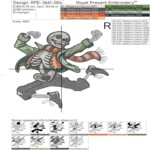 Skeleton Dance Party Machine Embroidery Design Set – 4 Designs, Hoop 5x7