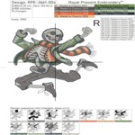 Dancing Skeleton in a scarf - 4 sizes