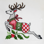 Deer with a bow and a checkered bell - 6 sizes