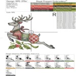 Deer with a bow and a checkered bell - 6 sizes