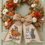Large Halloween Bunny Costume Set: Pumpkin, Ghost and Skeleton Machine Embroidery Designs