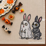 Large Halloween Bunny Costume Set: Pumpkin, Ghost and Skeleton Machine Embroidery Designs