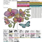 Orchids and butterfly set Medium in 4 sizes