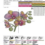 Orchids and butterfly set Medium in 4 sizes