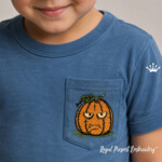 Small Sad Pumpkin Machine Embroidery Design - 4 Sizes