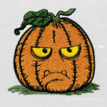 Small Sad Pumpkin Machine Embroidery Design - 4 Sizes