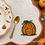 Small Pumpkin Faces Machine Embroidery Design Bundle – 4 Sizes Each