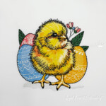 Spring chicken among Easter eggs - 3 sizes