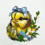 Spring chicken with willow and bow - 3 sizes