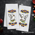 Spring Goslings with pansies set - 4 sizes