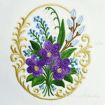 Bouquet de pensées printanières Medallion - 4 tailles