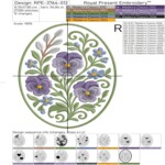 Médaillon de bouquet de pensées printanières - 4 tailles