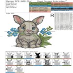 Spring rabbit with forget-me-nots medium - 4 sizes