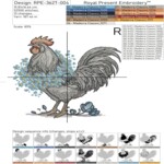 Rooster with forget-me-nots Large - 5 sizes