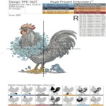 Spring Rooster with wreath forget-me-nots - 3 sizes